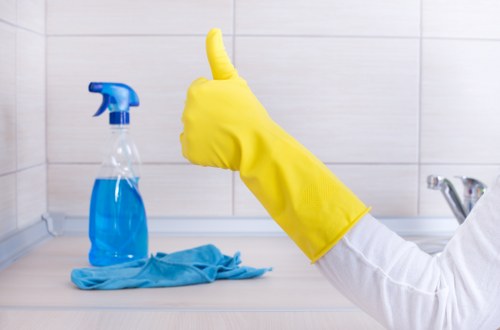 Local cleaners working around access and space challenges in central Soho