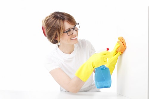 Supervisor reviewing cleaning safety standards and training